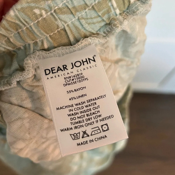 Dear John Tropical Linen Blend Wide Leg Pants Size Small - Picture 5 of 5